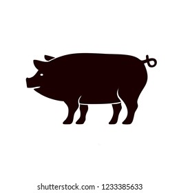 Creative postcard for New 2019 Year with cute pig. Concept, vector vertical editable template. Symbol of the year in the Chinese calendar. Cartoon. Isolated. Vector illustration. Year of yellow pig