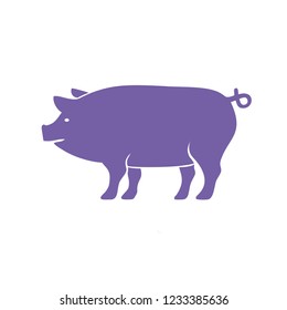 Creative postcard for New 2019 Year with cute pig. Concept, vector vertical editable template. Symbol of the year in the Chinese calendar. Cartoon. Isolated. Vector illustration. Year of yellow pig