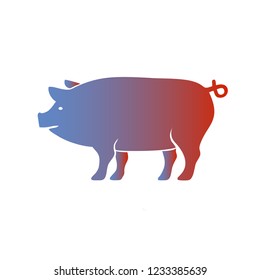 Creative postcard for New 2019 Year with cute pig. Concept, vector vertical editable template. Symbol of the year in the Chinese calendar. Cartoon. Isolated. Vector illustration. Year of yellow pig