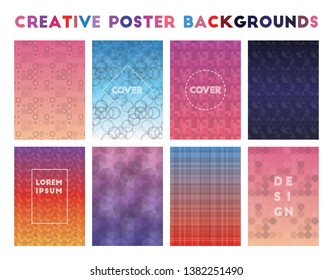 Creative Poster Backgrounds. Actual geometric patterns, stunning vector illustration.