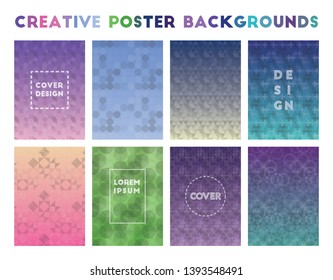 Creative Poster Backgrounds. Admirable geometric patterns, terrific vector illustration.