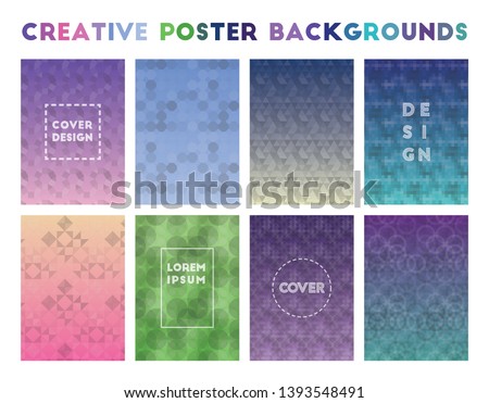 Creative Poster Backgrounds. Admirable geometric patterns, terrific vector illustration.