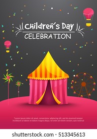 Creative poster or banner of children's day celebration.