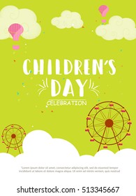 Creative poster or banner of children's day celebration.