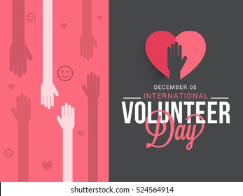 Creative Poster Or Banner Concept Of International Volunteer Day.