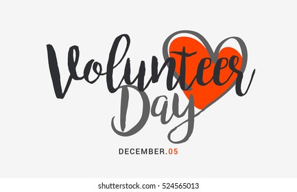 Creative poster or banner concept of international volunteer day.