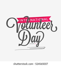 Creative poster or banner concept of international volunteer day.