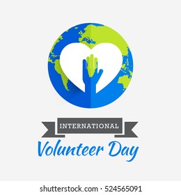 Creative poster or banner concept of international volunteer day.