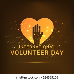 Creative poster or banner concept of international volunteer day.