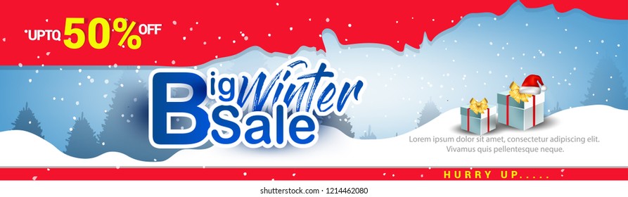 Creative poster banner design for Christmas and holiday, big winter sale,  