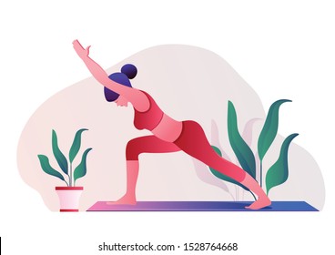 Creative poster or banner design with illustration of woman doing yoga for Yoga Day Celebration.