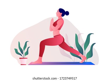 Creative poster or banner design with illustration of woman doing yoga for Yoga Day Celebration.