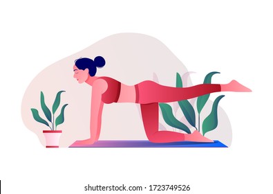 Creative poster or banner design with illustration of woman doing yoga for Yoga Day Celebration.