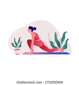 Creative poster or banner design with illustration of woman doing yoga for Yoga Day Celebration.