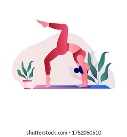 Creative poster or banner design with illustration of woman doing yoga for Yoga Day Celebration.
