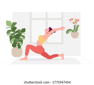 Creative poster or banner design with illustration of woman doing yoga for Yoga Day Celebration.