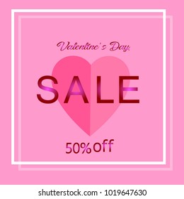 Creative Poster, Banner or Flyer design of Sale. Happy Valentine