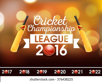 Creative Poster, Banner or Flyer design for Cricket Championship League 2016.