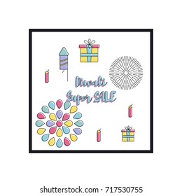 Creative poster, banner or flyer design of Diwali Sale for Indian Festival of Lights, Happy Diwali.