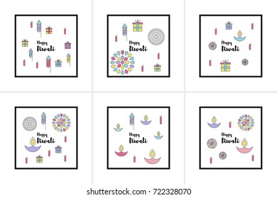 Creative poster, banner or flyer design of Diwali for Indian Festival of Lights, Happy Diwali.