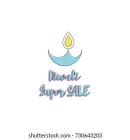 Creative poster, banner or flyer design of Diwali Sale for Indian Festival of Lights, Happy Diwali.