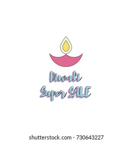 Creative poster, banner or flyer design of Diwali Sale for Indian Festival of Lights, Happy Diwali.