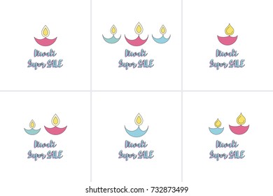 Creative poster, banner or flyer design of Diwali Sale for Indian Festival of Lights, Happy Diwali.