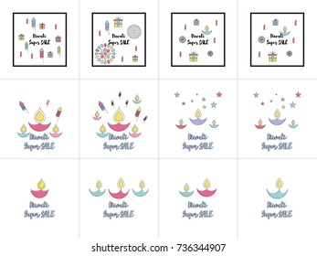 Creative poster, banner or flyer design of Diwali Sale for Indian Festival of Lights, Happy Diwali.