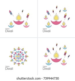 Creative poster, banner or flyer design of Diwali for Indian Festival of Lights, Happy Diwali.