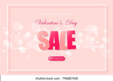 Creative Poster, Banner or Flyer design of Sale. Happy Valentine