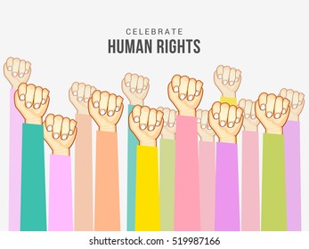 Creative poster or banner of human rights day celebration.
