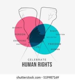 Creative poster or banner of human rights day celebration.