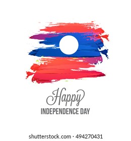 Creative poster or banner for independence day of Laos.