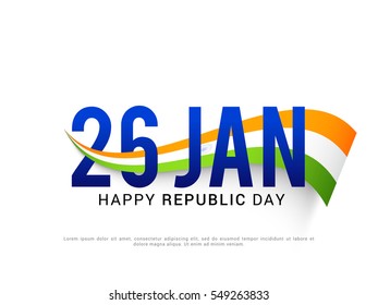 Creative poster or banner for indian republic day lettering background.