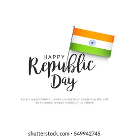 Creative poster or banner for indian republic day lettering background.