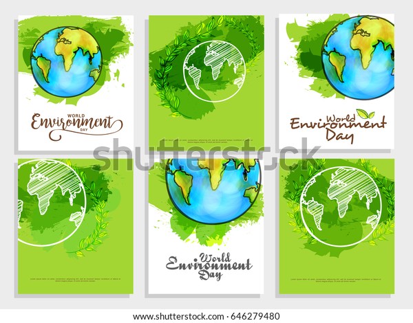 Creative Poster Banner Set World Environment Stock Vector Royalty Free