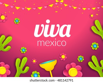 Creative poster or banner of viva mexico,Mexican holiday.