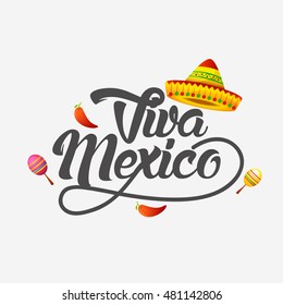 Creative poster or banner of viva mexico,Mexican holiday.