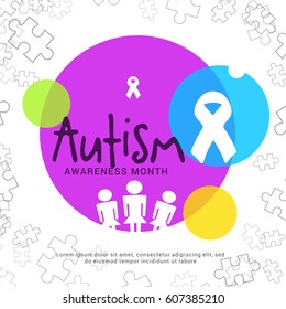 Creative Poster Or Banner Of World Autism Awareness Day.