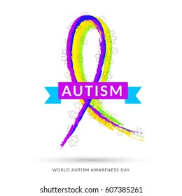 Creative Poster Or Banner Of World Autism Awareness Day.