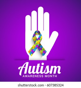 Creative Poster Or Banner Of World Autism Awareness Day.