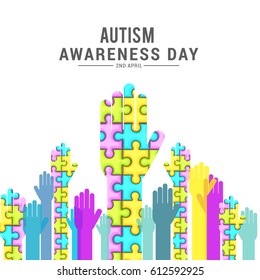 Creative Poster Or Banner Of World Autism Awareness Day.
