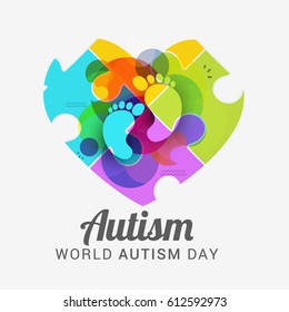 Creative Poster Or Banner Of World Autism Awareness Day.