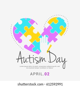 Creative Poster Or Banner Of World Autism Awareness Day.