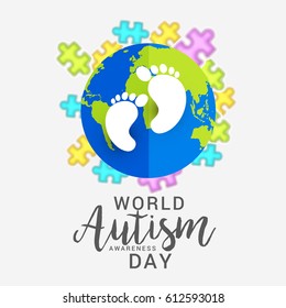Creative Poster Or Banner Of World Autism Awareness Day.