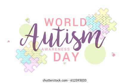 Creative Poster Or Banner Of World Autism Awareness Day.