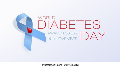 Afiche creativo o cartel del Día Mundial de la Diabetes con cinta de sensibilización