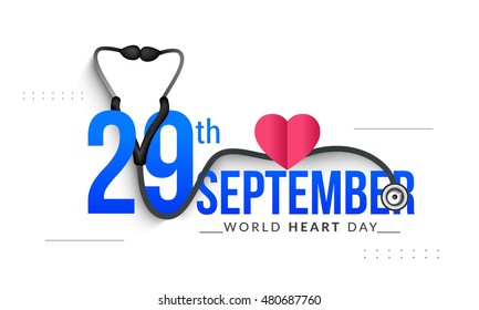 Creative poster or banner of world heart day.