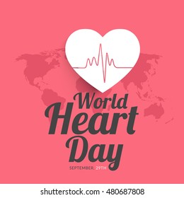 Creative poster or banner of world heart day.