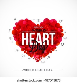 Creative poster or banner of world heart day.